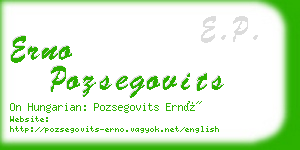 erno pozsegovits business card